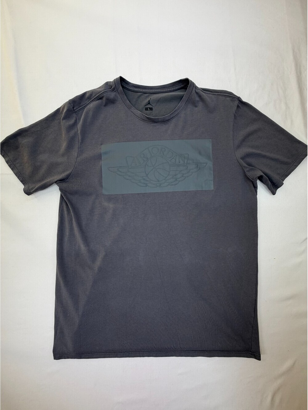 Air Jordan Men's T Shirt Dri Fit Short Sleeve Pullover Crew Neck Size L Gray
